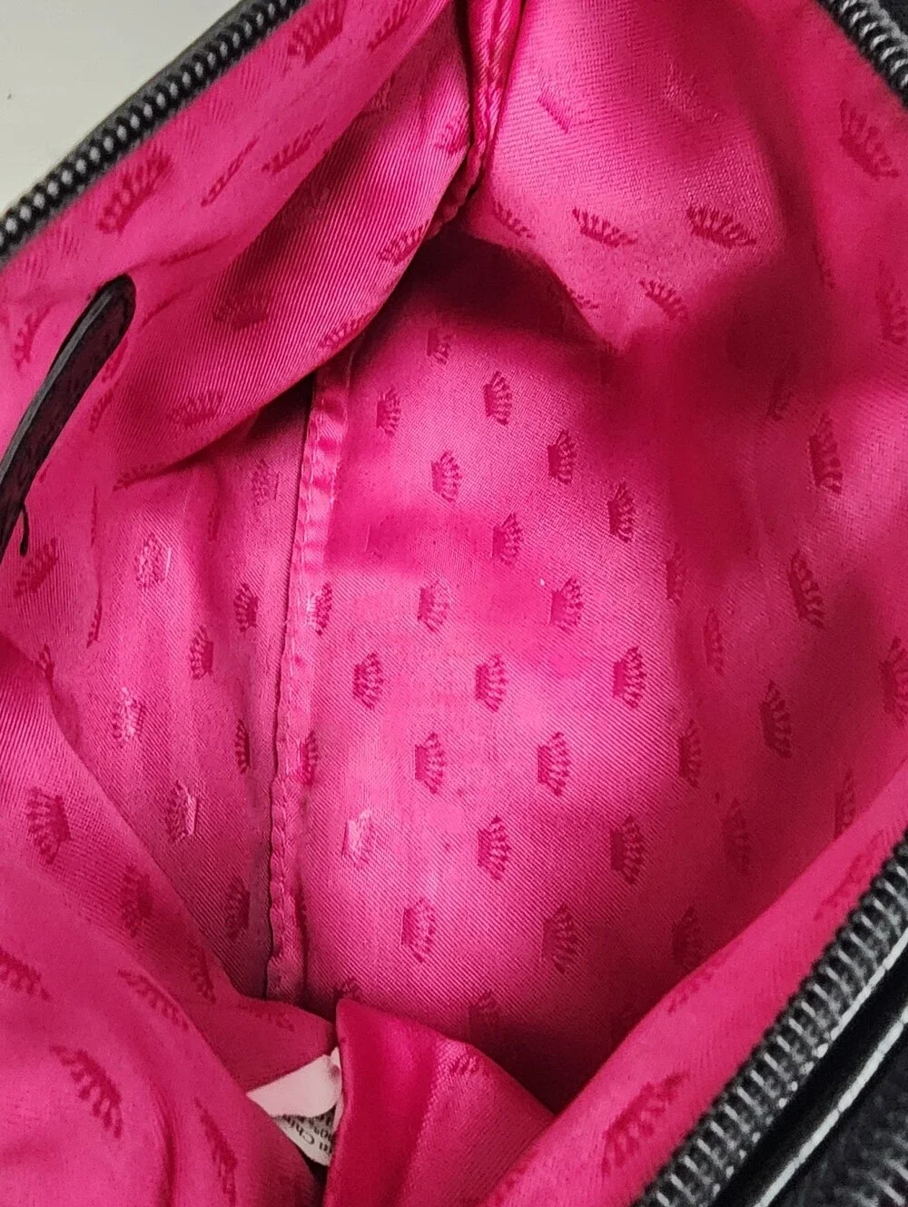 Juicy Couture Black Quilted Chain Charm Wristlet